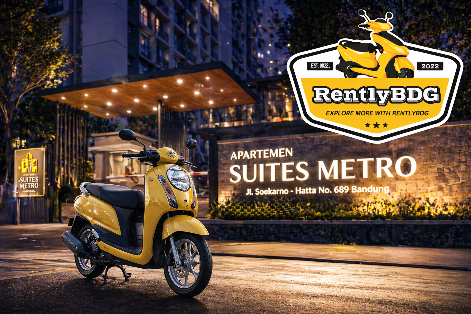 rental motor dekat apartemen suites metro 24 jam