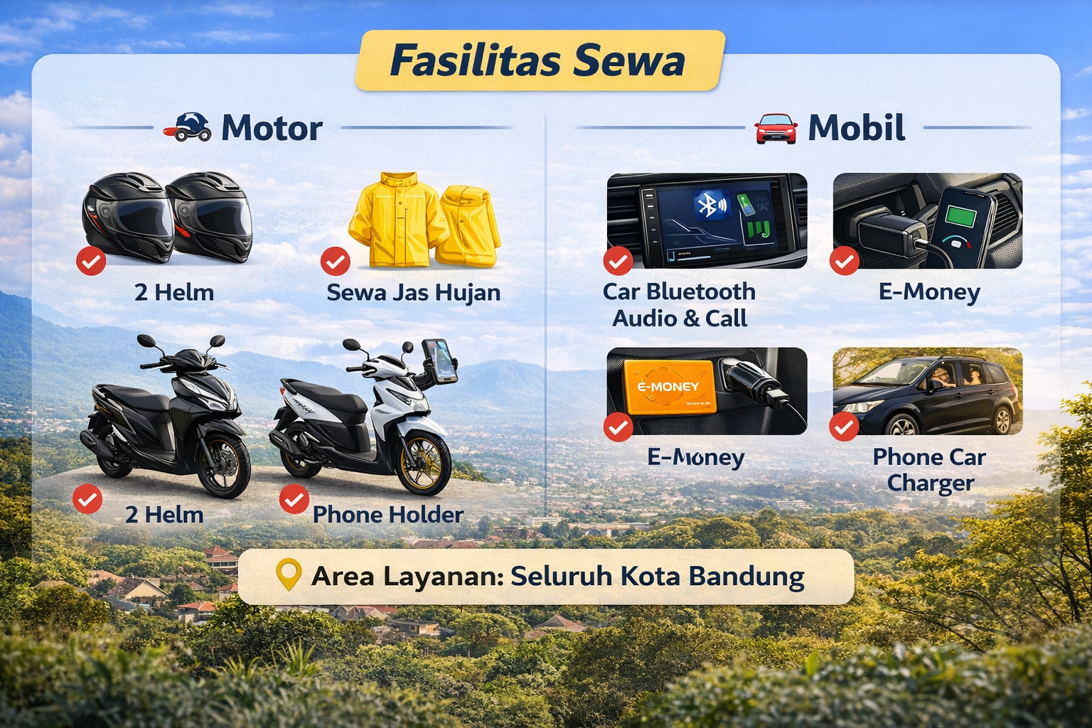 Sewa Motor Bandung | Sewa Mobil Bandung